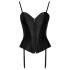 Cottelli Party - corset satin porte-jarretelles (noir) - M