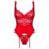 Obsessive Amor Cherris - ensemble en dentelle avec porte-jarretelles (rouge)