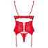 Obsessive Amor Cherris - ensemble en dentelle avec porte-jarretelles (rouge) - L/XL