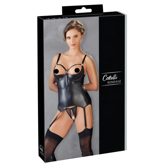 Cottelli Bondage - Haut Brillant avec Attachés pour les Mains (Noir) - M