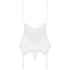 Obsessive 810-COR-2 - top porte-jarretelles en dentelle avec string (blanc) - L/XL