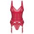 Obsessive Cupide Desir - ensemble en dentelle transparente (rouge)