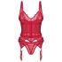 Obsessive Cupide Desir - ensemble en dentelle transparente (rouge)