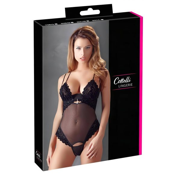 Cottelli - Body modulable en velours (noir)