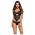 Obsessive Alluria - body dentelle fleurie (noir) - L/XL