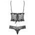 Obsessive Alluria - body dentelle fleurie (noir) - L/XL