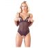 Cottelli - body ouvert en dentelle avec perles (noir) - L