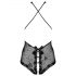 Obsessive Fiorenta - body en dentelle ouvert avec perles (noir)