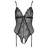 Cottelli - Body ouvert en dentelle avec porte-jarretelles (noir) - M