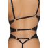 Abierta Fina - body ouvert en dentelle avec strass (noir-doré) - L