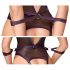 Cottelli Bondage - Body ouvert avec attaches aux bras (noir)