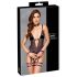 Cottelli Bondage - Body ouvert avec attaches aux bras (noir) - M