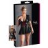 Cottelli Taille Plus – robe brillante avec corset rouge (noire)