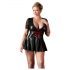 Cottelli Taille Plus – robe brillante avec corset rouge (noire) - XXL