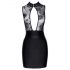 Noir - robe courte brillante avec haut transparent (noir) - M