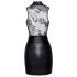 Noir - robe courte brillante avec haut transparent (noir) - M