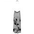 Noir - robe longue entièrement transparente à motif floral (noir)