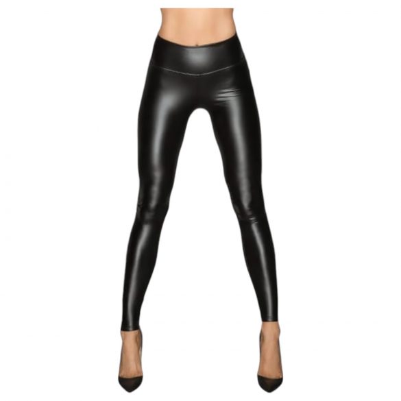 Noir - leggings longs et brillants (noir) - M