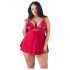 Cottelli Grande Taille - Babydoll en Dentelle Aérée (Rouge) - XL