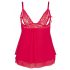 Cottelli Grande Taille - Babydoll en Dentelle Aérée (Rouge) - 2XL