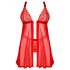 Obsessive Elianes - ensemble babydoll en dentelle (rouge)