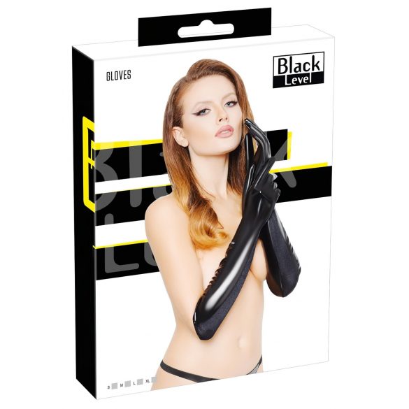 Black Level - gants en vinyle brillant (noir) - L