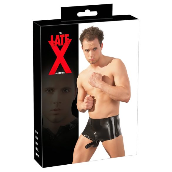 LATEX - Boxer noir avec étui pénien