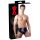 LATEX - slip homme avec plug anal conique (noir)