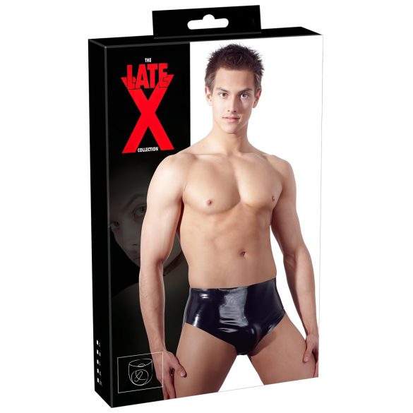 LATEX - slip homme avec plug anal conique (noir) - XL