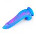 Inkipus - gode en silicone avec scrotum - 18 cm (bleu-rose)