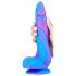 Inkipus - gode en silicone avec scrotum - 18 cm (bleu-rose)