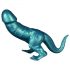 Toppedmonster - godemichet dinosaure en silicone - 26 cm (turquoise)