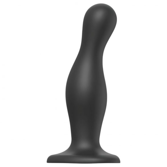 Curvy L Dildo - ondulé, avec base (noir)