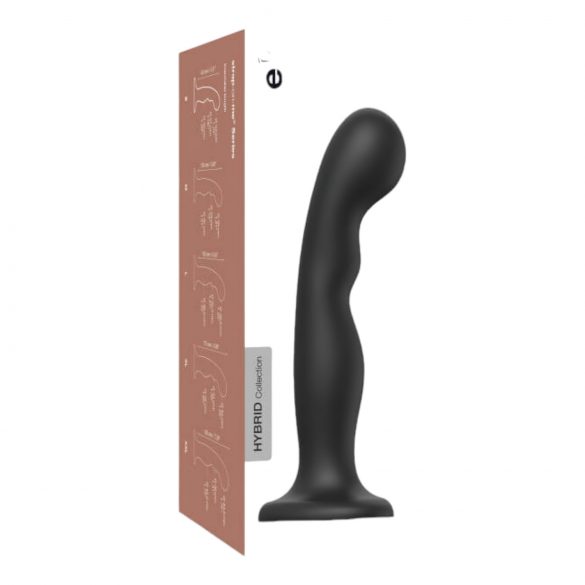 Strap-on-me P&G L - dildo courbé avec base (noir)