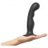 Strap-on-me P&G L - dildo courbé avec base (noir)