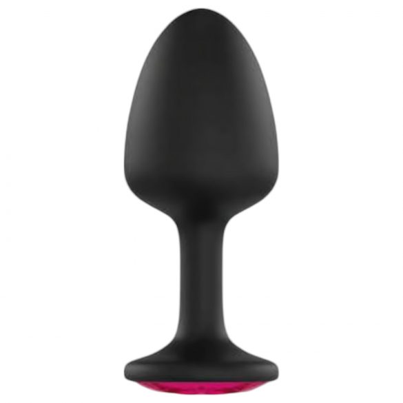 Dorcel Geisha Plug Ruby M - plug anal noir avec bijou rose