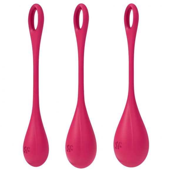 Satisfyer Yoni Power 1 - ensemble de boules de geisha - rouge (3 pièces)