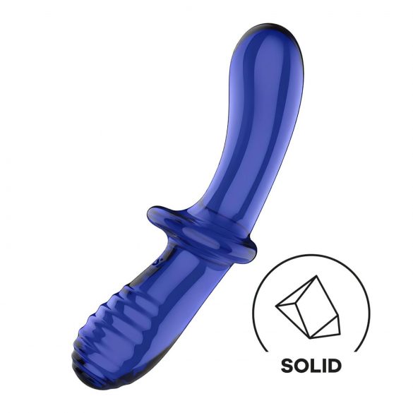 Satisfyer Double Crystal - Dildo en verre à double tête (bleu)