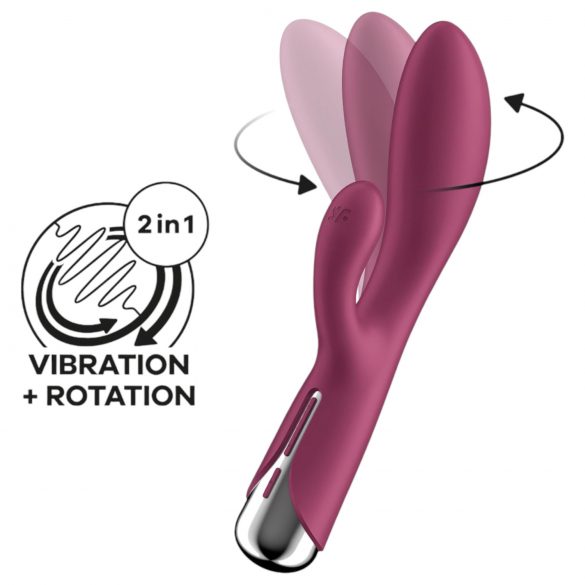 Satisfyer Spinning Rabbit 1 - vibromasseur avec bras rotatif pour clitoris (rouge)