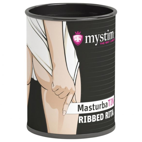 Mystim MasturbaTIN Ribbed Rita - masturbateur nervuré (blanc)