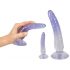 Crystal Clear - Set de 3 Dildos d'Entraînement Anal (Transparent-Bleu)