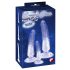 Crystal Clear - Set de 3 Dildos d'Entraînement Anal (Transparent-Bleu)