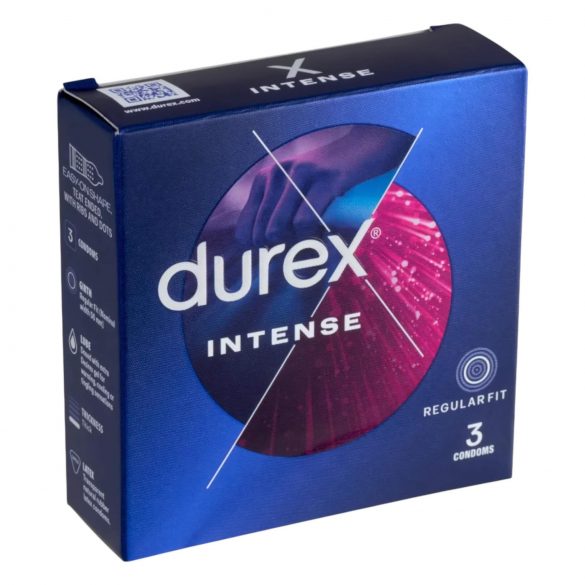 Durex Intense - préservatif nervuré et pointillé (3 pièces)