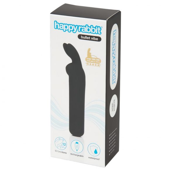 Bullet Happyrabbit - vibromasseur rechargeable lapin (noir)