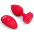 b-vibe heart - Vibromasseur anal télécommandé rechargeable (rouge)