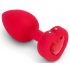 b-vibe heart - Vibromasseur anal télécommandé rechargeable (rouge)