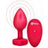 b-vibe heart - Vibromasseur anal télécommandé rechargeable (rouge)