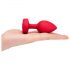 b-vibe heart - Vibromasseur anal télécommandé rechargeable (rouge)