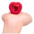 b-vibe heart - Vibromasseur anal télécommandé rechargeable (rouge)