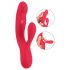 Lapin Sourire Thumping - vibromasseur rechargeable à 3 moteurs (rouge)